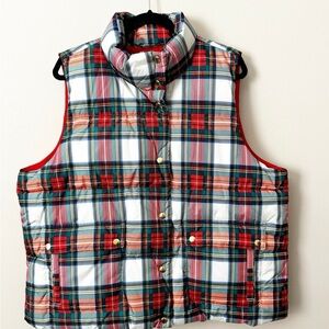 J. Crew Multicolor Plaid Puffer Vest